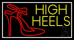 Yellow High Heels With Logo Neon Sign