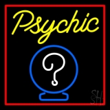 Yellow Psychic With Red Border Neon Sign