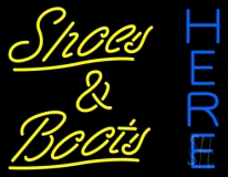 Yellow Shoes And Boots Here Neon Sign