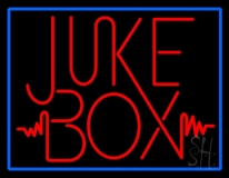 Blue Border Red Juke Box Neon Sign