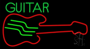 Blue Guitar 5 Neon Sign