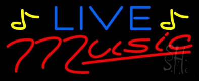 Blue Live Red Music Neon Sign