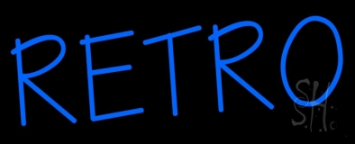 Blue Retro Block Neon Sign