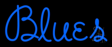 Cursive Blue Blues Neon Sign