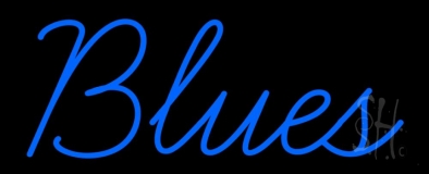 Cursive Blues Blue Neon Sign