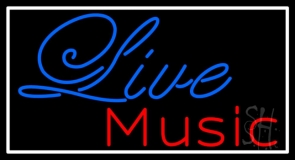 Cursive Live Music With Border Neon Sign