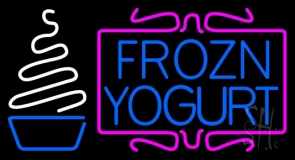 Pink N White Frozen Yogurt Neon Sign