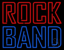 Double Stroke Red Rock Blue Band Neon Sign