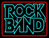 Double Stroke Rock Band Red Border Neon Sign