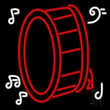 Drum Musical Note Logo Neon Sign
