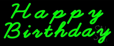 Green Cursive Happy Birthday Neon Sign