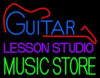 Guitar Lesson Studio Music Store Neon Sign