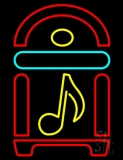 Juke Box With Musical Note Neon Sign