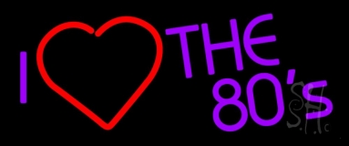 Purple I Love The 80s Neon Sign