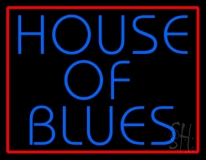 Red Border Blue House Of Blues Neon Sign