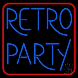 Red Border Blue Retro Party Neon Sign
