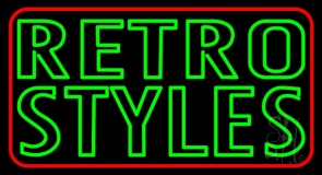 Red Border Green Retro Styles Neon Sign