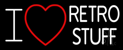 Red Love Logo White I Love Retro Stuff Neon Sign
