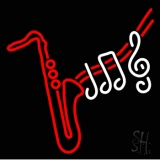 Saxophone Musical Notes Neon Sign