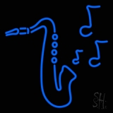 Saxophone With Musical Note Neon Sign