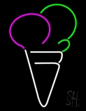 Cone Multicolored Ice Cream Neon Sign
