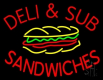 Deli N Sub Sandwiches Logo Neon Sign