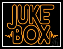 White Border Double Stroke Juke Box Neon Sign