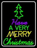 White Border Merry Christmas And Happy New Year Neon Sign