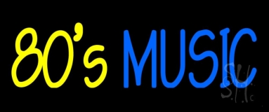 Yellow 80s Blue Music Neon Sign