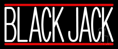 Blackjack White Neon Sign