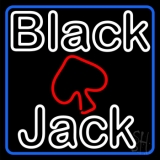 Blackjack White Neon Sign