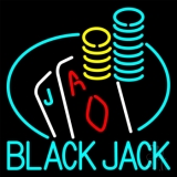 Blackjack With Playing Card Neon Sign