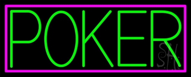 Border With Poker Neon Sign
