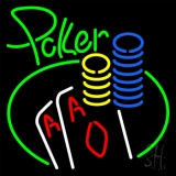 Cursive Green Poker Neon Sign