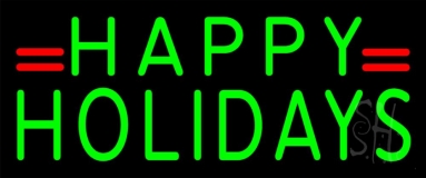 Green Happy Holidays Neon Sign