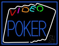 Multi Color Video Poker Neon Sign