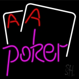 Pink Poker With Cards Neon Sign