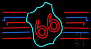 Red 66 Route Neon Sign