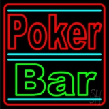 Red Poker Bar Neon Sign