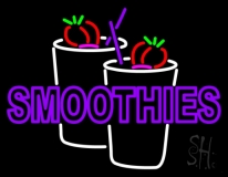 Purple Double Stroke Smoothies Neon Sign