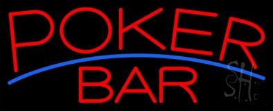 Red Poker Bar Neon Sign