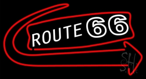 Route 66 With Arrow Neon Sign