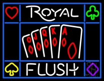 Royal Flush Poker Casino Neon Sign