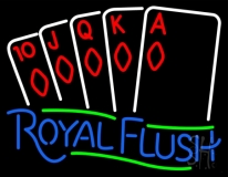 Royal Flush Poker Neon Sign