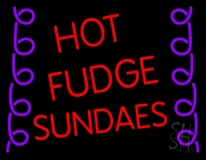 Red Hot Fudge Sundaes Neon Sign