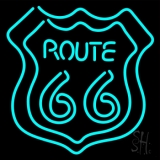 Turquoise Double Stroke Route 66 Neon Sign