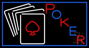 White Cards Poker Neon Sign