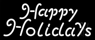 White Happy Holidays Neon Sign