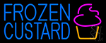 Blue Frozen Custard With Logo Open 1 Neon Sign