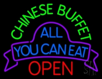 Chinese Buffet All You Can Eat Open Neon Sign